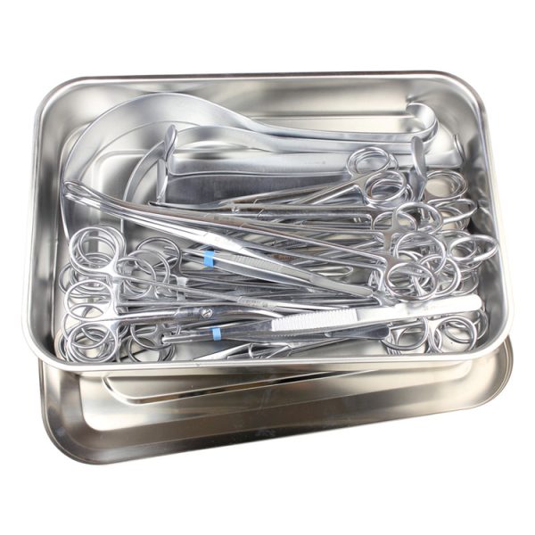 Set de instrumentos quirúrgicos para cesárea de 59 piezas de acero inoxidable, set de instrumentos para cesárea con bandeja de almacenamiento médico por Helrex MSLBAO1164-04.