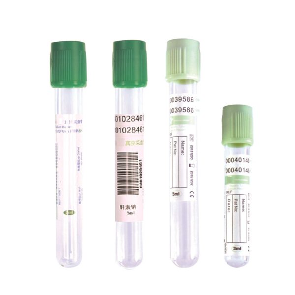 Tubo de colección de sangre al vacío con heparina sódica Green Top de 3 ml, 5 ml y 6 ml para prueba de hematocrito MSLC003