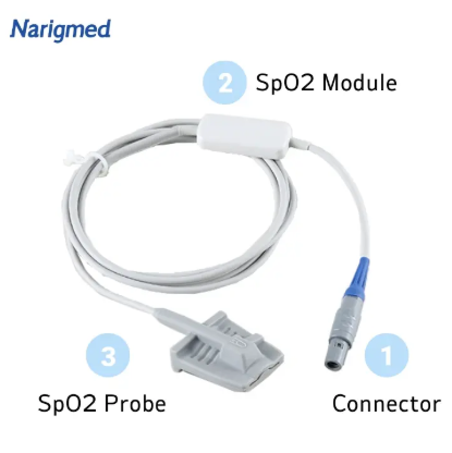 Sensor SPO2 de Envolta de Silicona Narigmed NOPC-01 Coneector Lemo Lemo